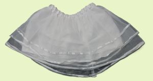 Kids Costumes to Hire - White Skirt with layered organza & ribbon edge - GIRL